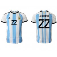 Camiseta Argentina Lautaro Martinez #22 Primera Equipación Replica Mundial 2022 mangas cortas